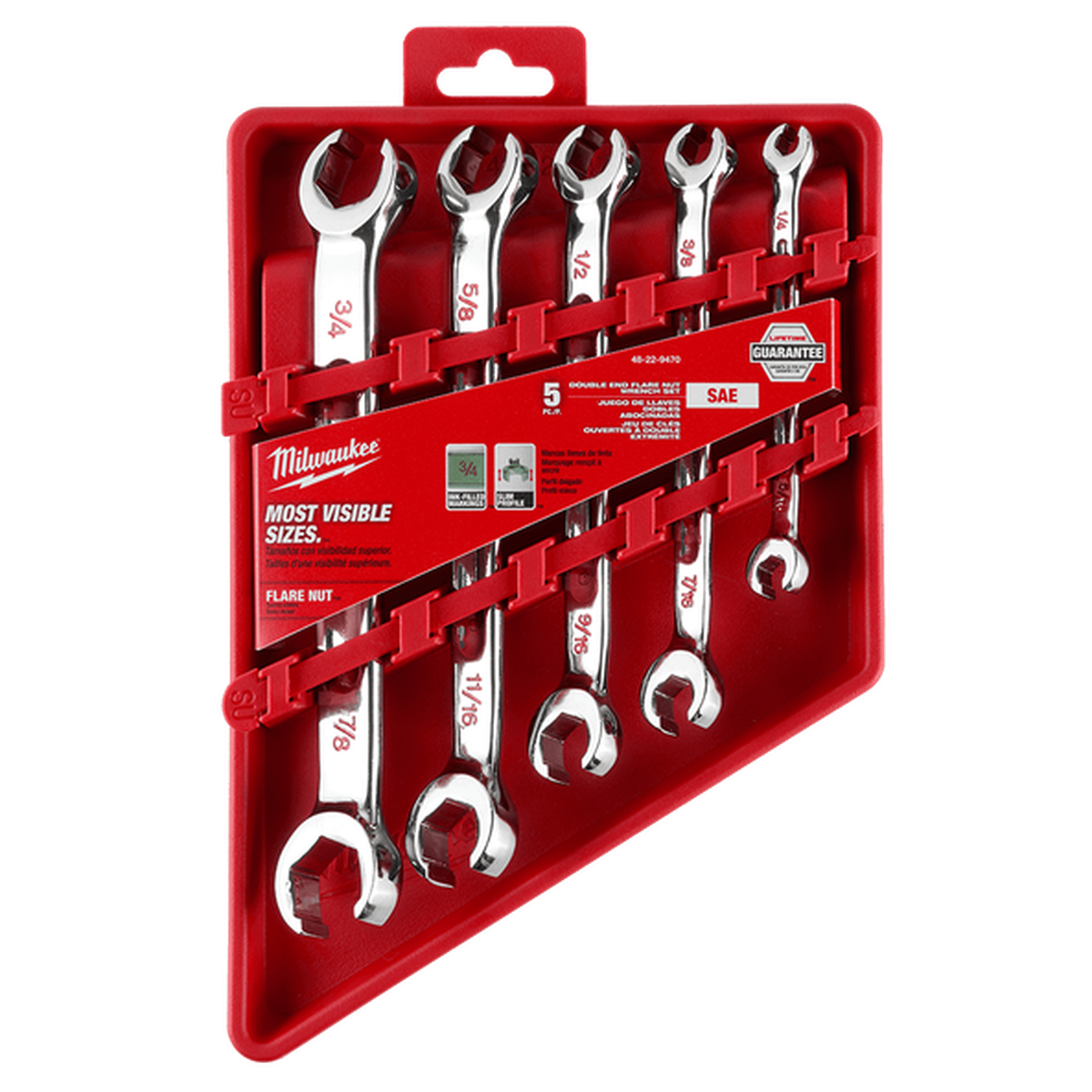 Milwaukee 5pc Double End Flare Nut Wrench Set SAE