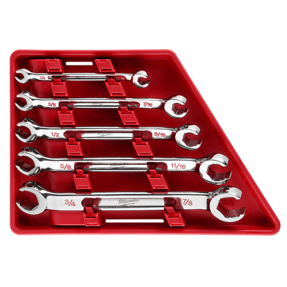 Milwaukee 5pc Double End Flare Nut Wrench Set SAE