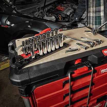 Milwaukee 3/8in Drive 10 Piece Standard Metric Socket Set with Storage Rail 48229503