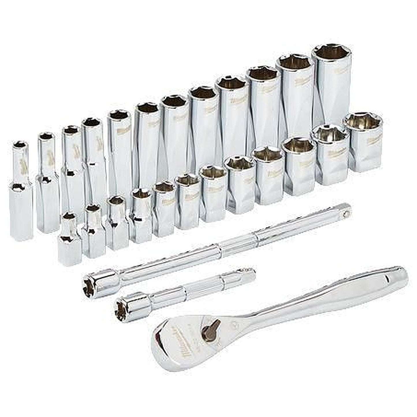 Milwaukee 1/4in Drive 28pc Ratchet & Socket Set - Metric 48229504