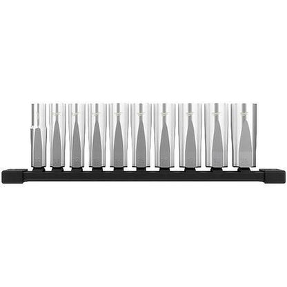 Milwaukee 3/8in Drive 10 Piece Deep Metric Socket Set with Storage Rail 48229505