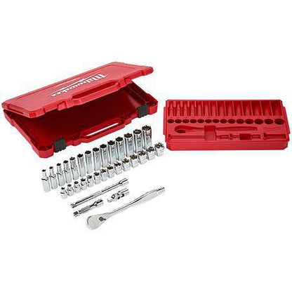 Milwaukee 3/8in Drive 32pc Ratchet & Socket Set - Metric 48229508