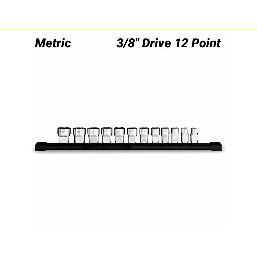 Milwaukee 48229520 12pce 3/8" Drive 12 Point Metric Socket Set