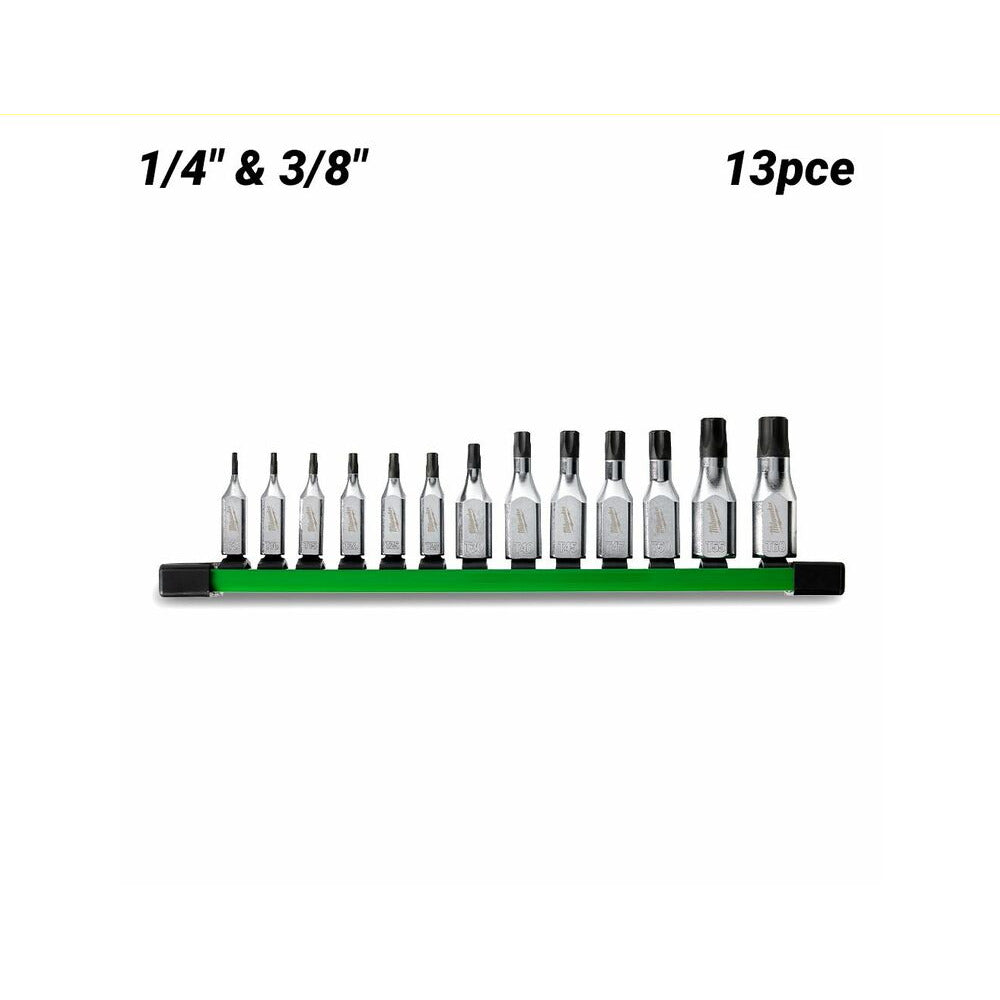 Milwaukee 48229532 13pce 1/4” and 3/8” Drive Torx Bit Socket Set