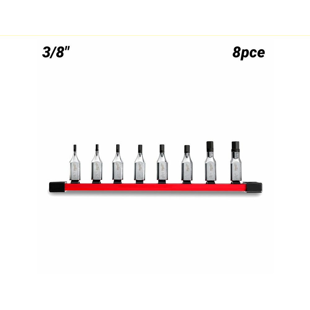 Milwaukee 48229542 8pce 3/8” Drive SAE Hex Bit Socket Set