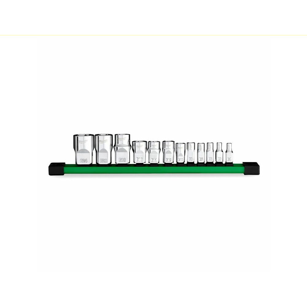 Milwaukee 48229570 12pce 1/4", 3/8", 1/2" Drive External Torx Socket Set