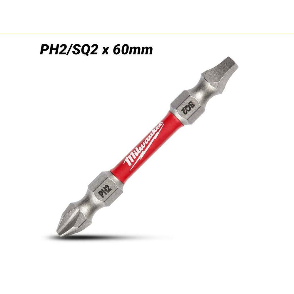 Milwaukee 48324311 SHOCKWAVE PH2/SQ2 60mm Double Ended Driver Bit