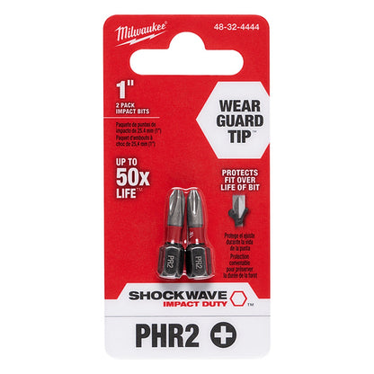 Milwaukee SHOCKWAVE Insert Bit Phillips Reduced Diameter #2 48324444
