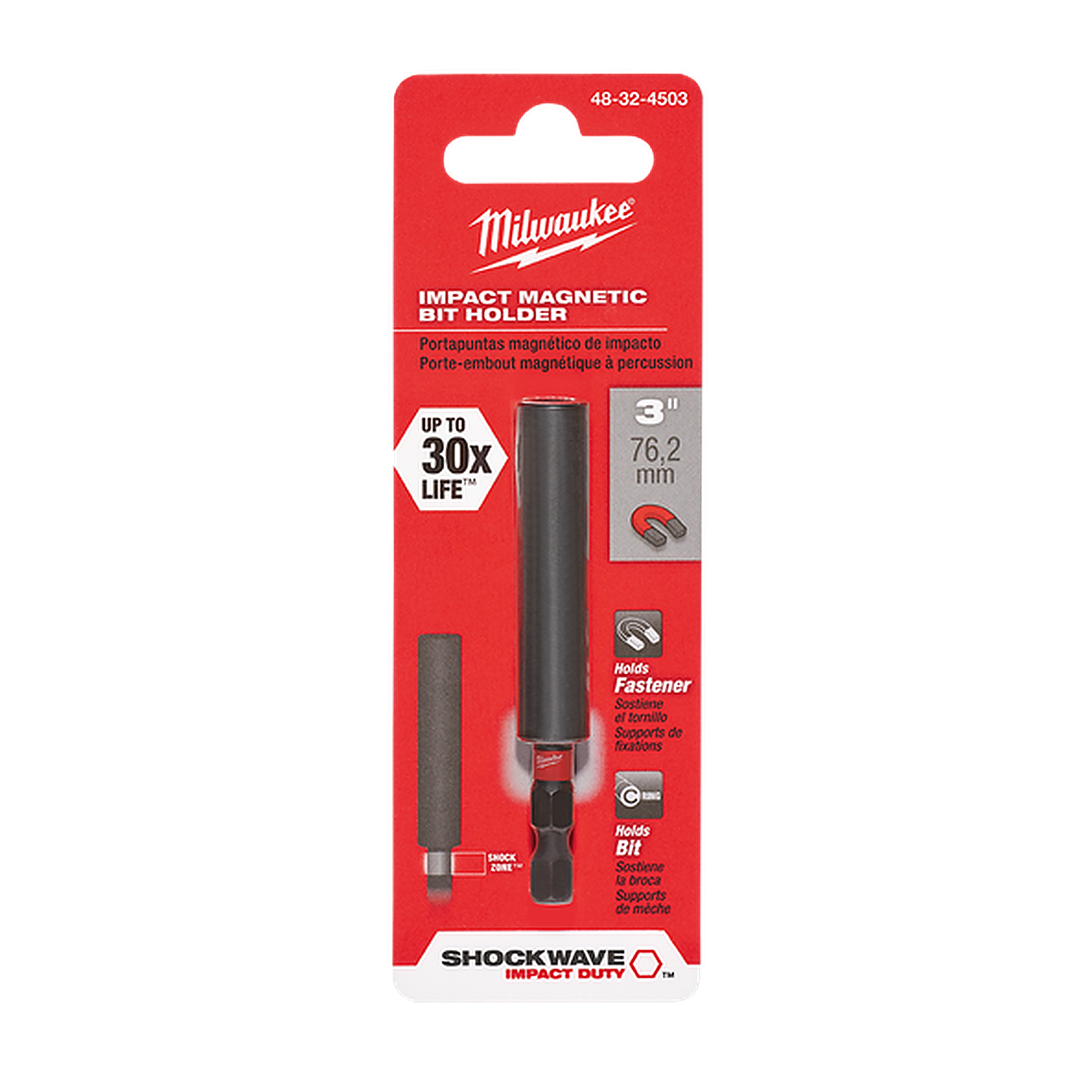 Milwaukee SHOCKWAVE Magnetic Bit Tip Holder 75mm (3in) 48324503