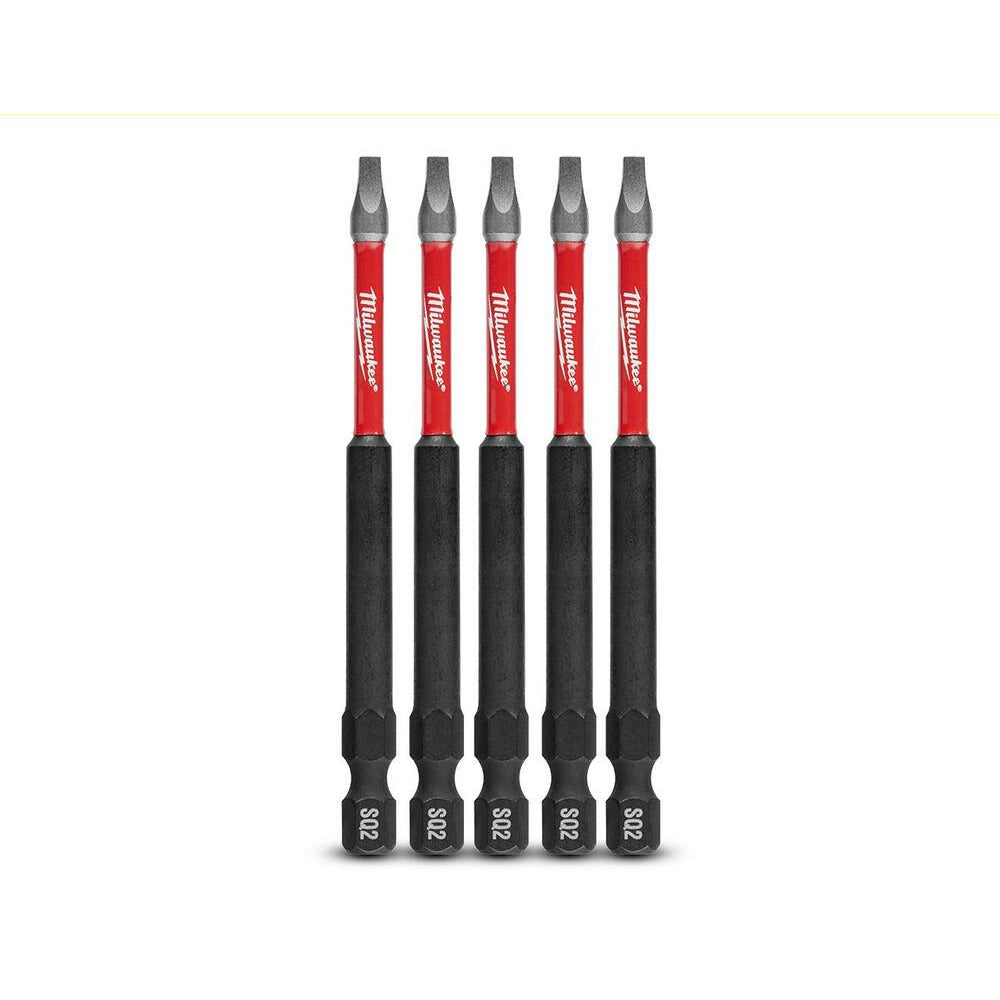 Milwaukee 48324574 5-Pack 89mm (3-1/2") SHOCKWAVE Square #2 Power Bit