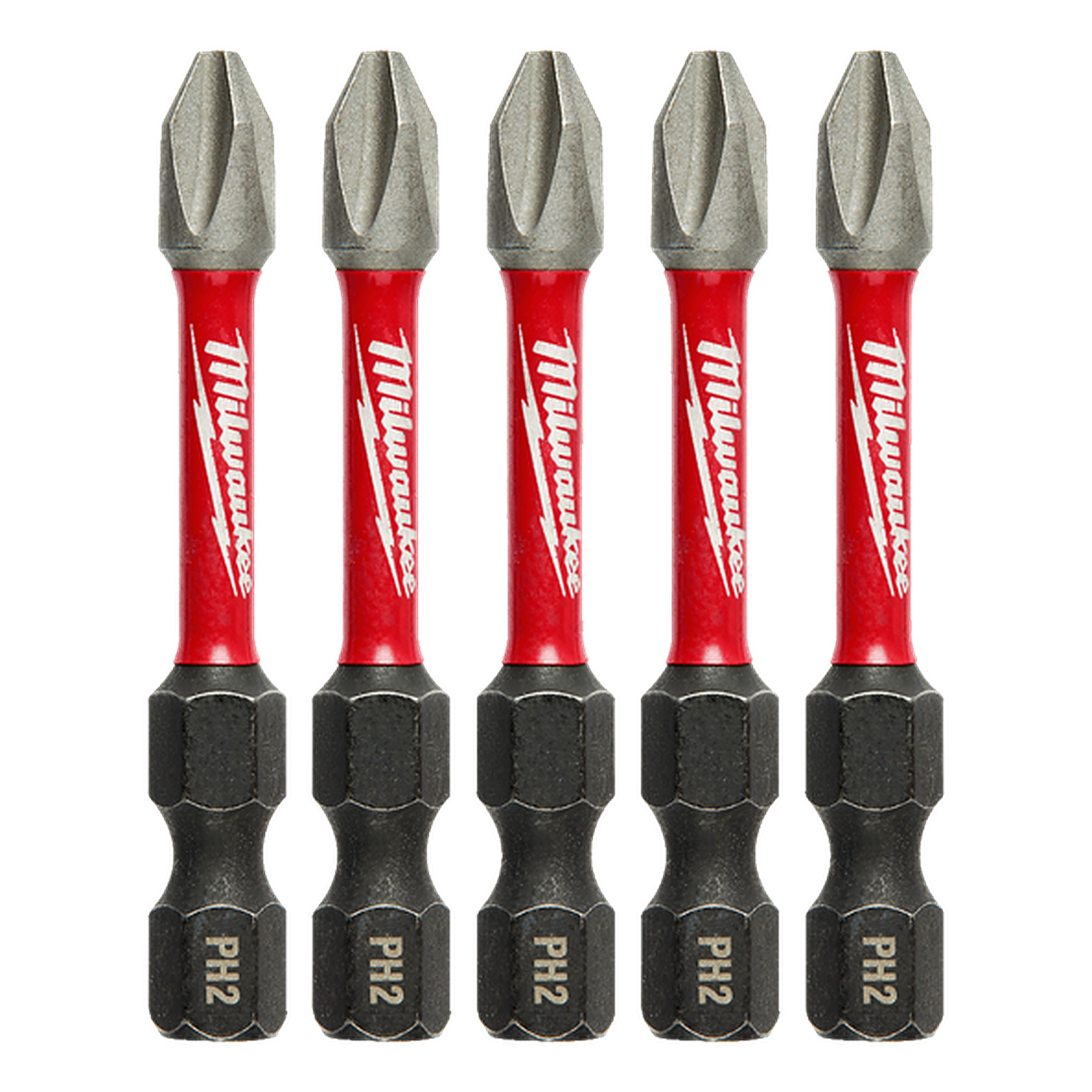 Milwaukee SHOCKWAVE Power Bit Phillips #2 50mm (2in) 5 Pack 48324602