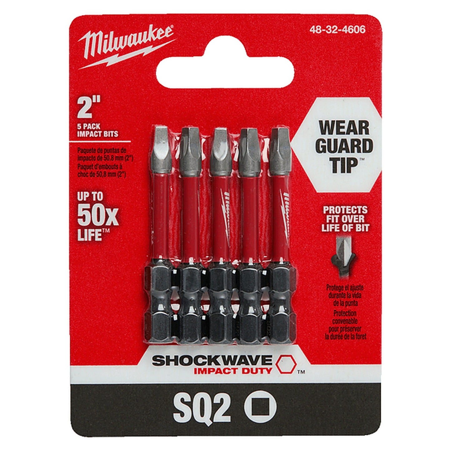 Milwaukee SHOCKWAVE Power Bit Square Recess #2 50mm (2in) 48324606