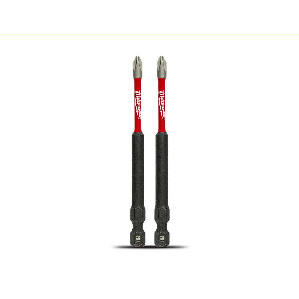 Milwaukee 48324660 2-Pack SHOCKWAVE™ Phillips #1 3.5" x 89mm Power Impact Driver Bit