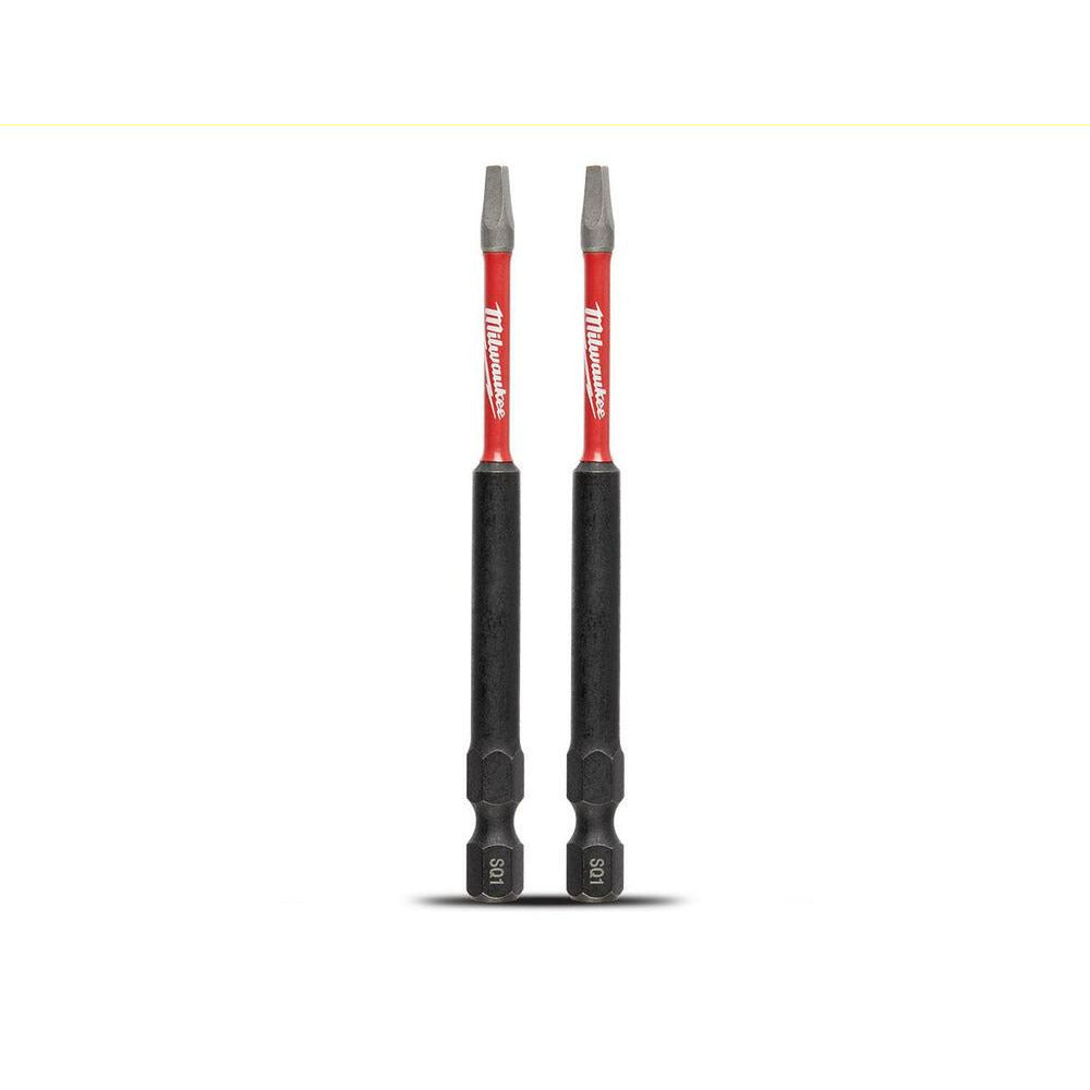 Milwaukee 48324670 2-Pack SHOCKWAVE™ Square Recess #1 (3-1.2") x 89mm Power Impact Driver Bit