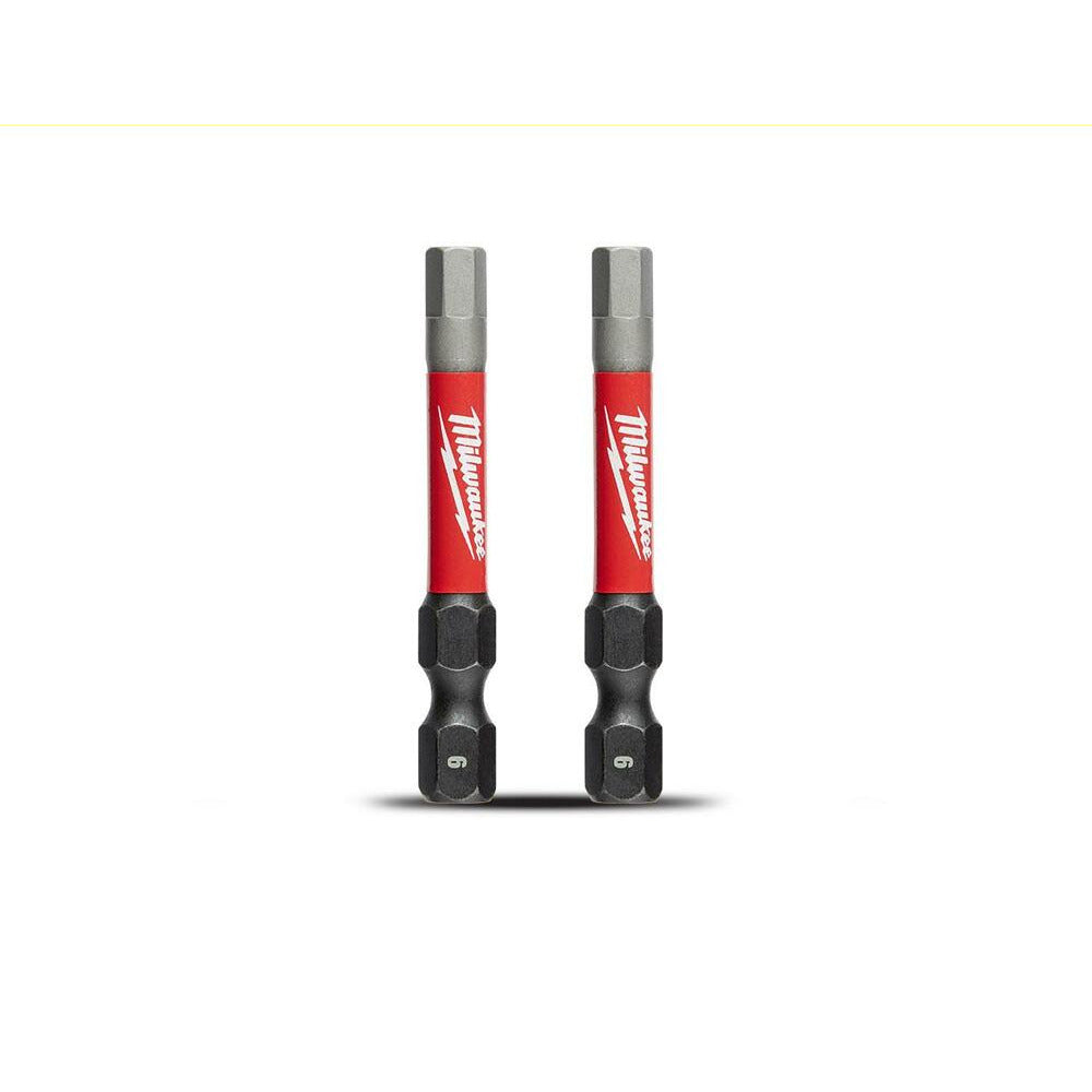 Milwaukee 48324738 2-Pack SHOCKWAVE™ Hex 6mm 2" x 50mm Power Impact Driver Bit