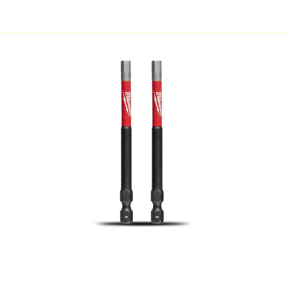 Milwaukee 48324739 2-Pack SHOCKWAVE™ Hex 6mm (3-1/2") x 89mm Power Impact Driver Bit