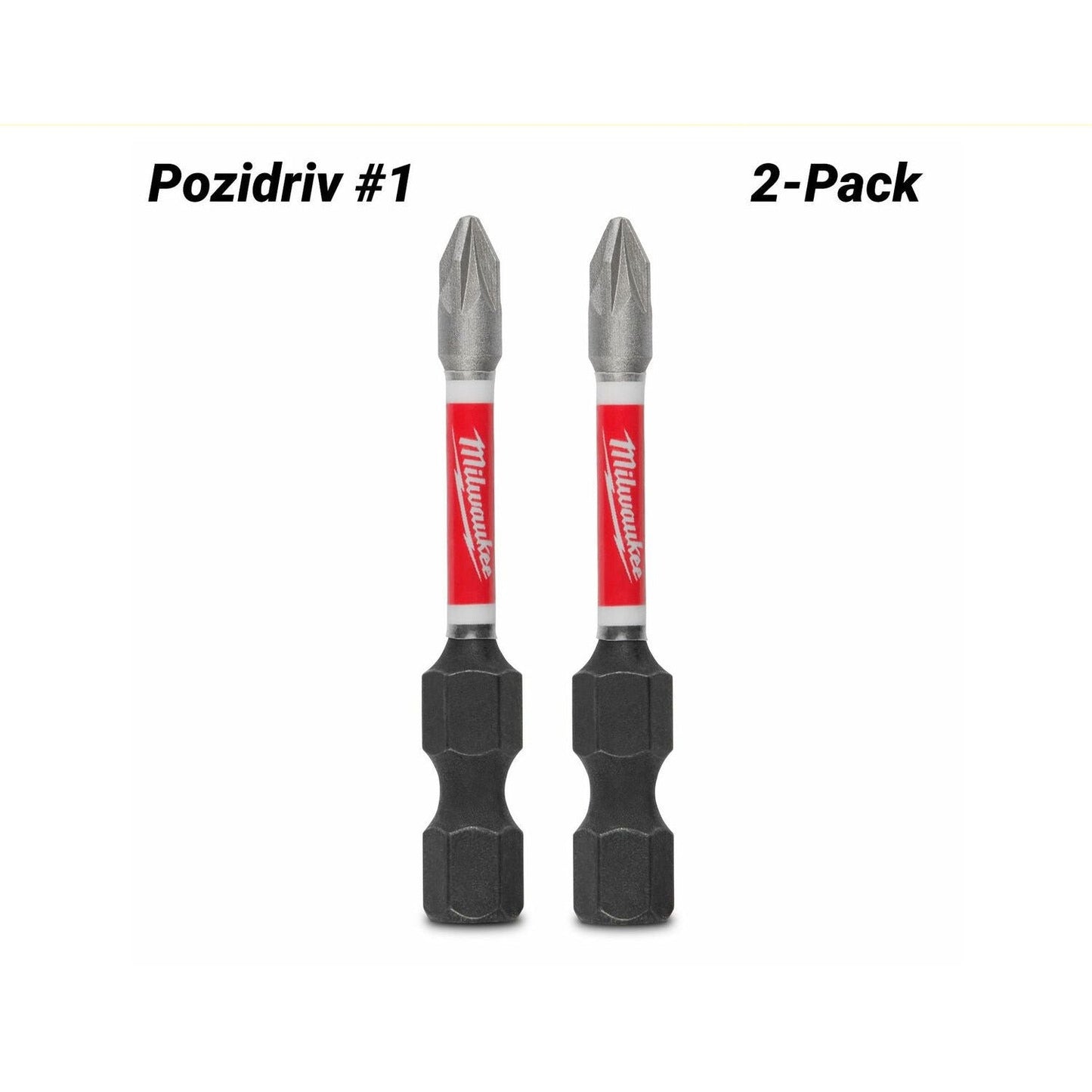 Milwaukee 48324834 2-Pack 50mm (2") SHOCKWAVE Pozidriv #1 Power Bit