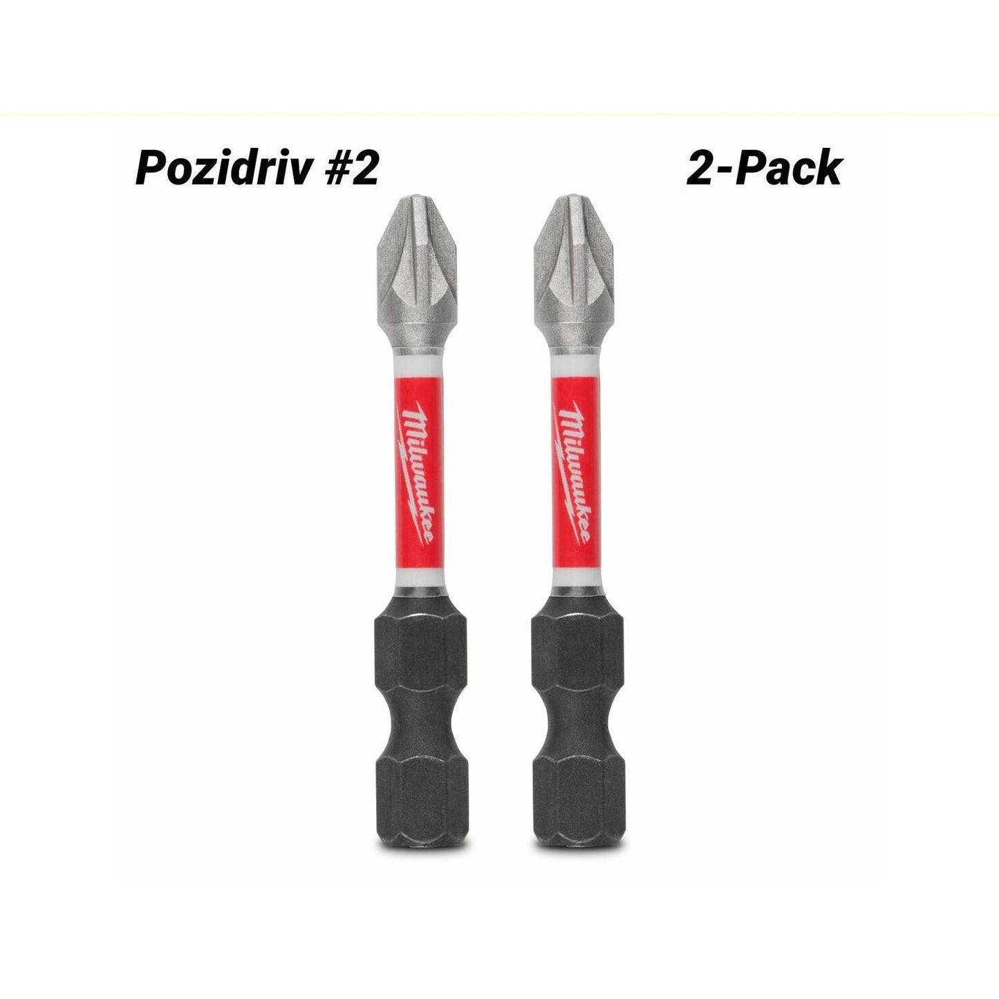 Milwaukee 48324835 2-Pack 50mm (2") SHOCKWAVE Pozidriv #2 Power Bit