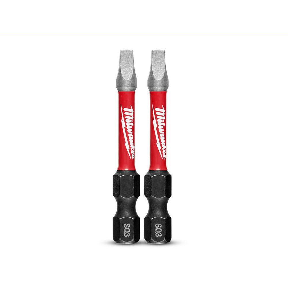 Milwaukee 48324910 2-Pack 50mm (2") SHOCKWAVE Square #3 Power Bit