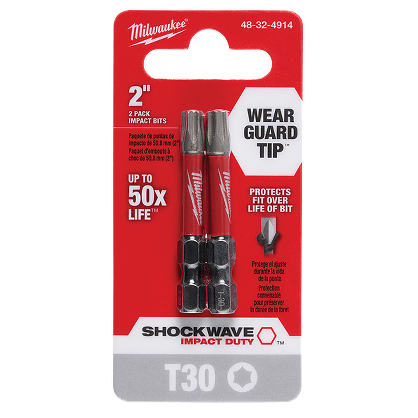Milwaukee SHOCKWAVE Power Bit Torx T30 50mm (2in) 2Pk