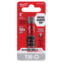 Milwaukee SHOCKWAVE Power Bit Torx T30 50mm (2in) 2Pk