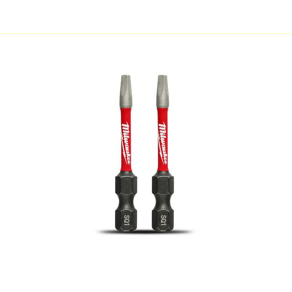 Milwaukee 48324971 2-Pack SHOCKWAVE™ Square Recess #1 2" x 50mm Power Impact Driver Bit