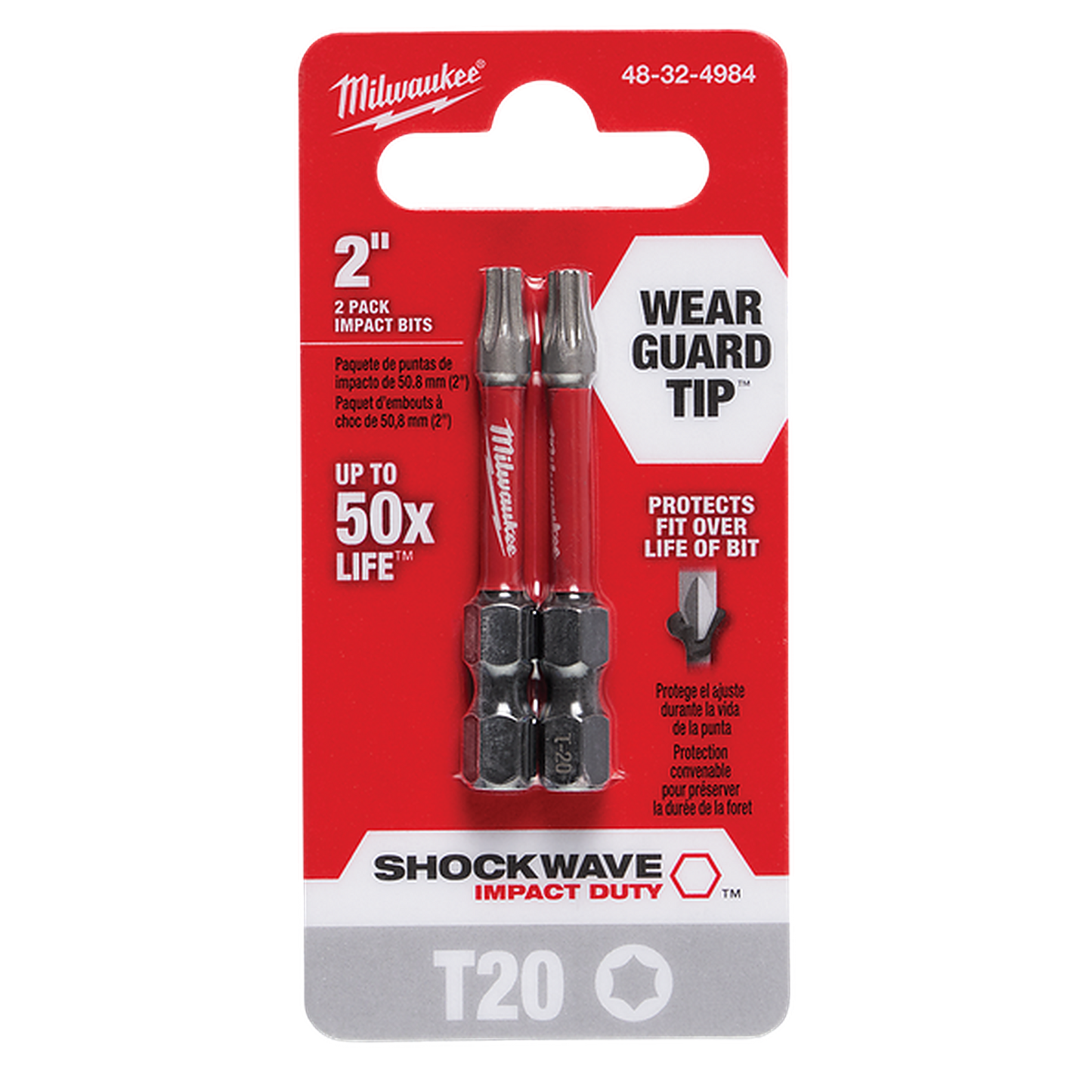 Milwaukee SHOCKWAVE Power Bit Torx T20 50mm (2in) 2Pk