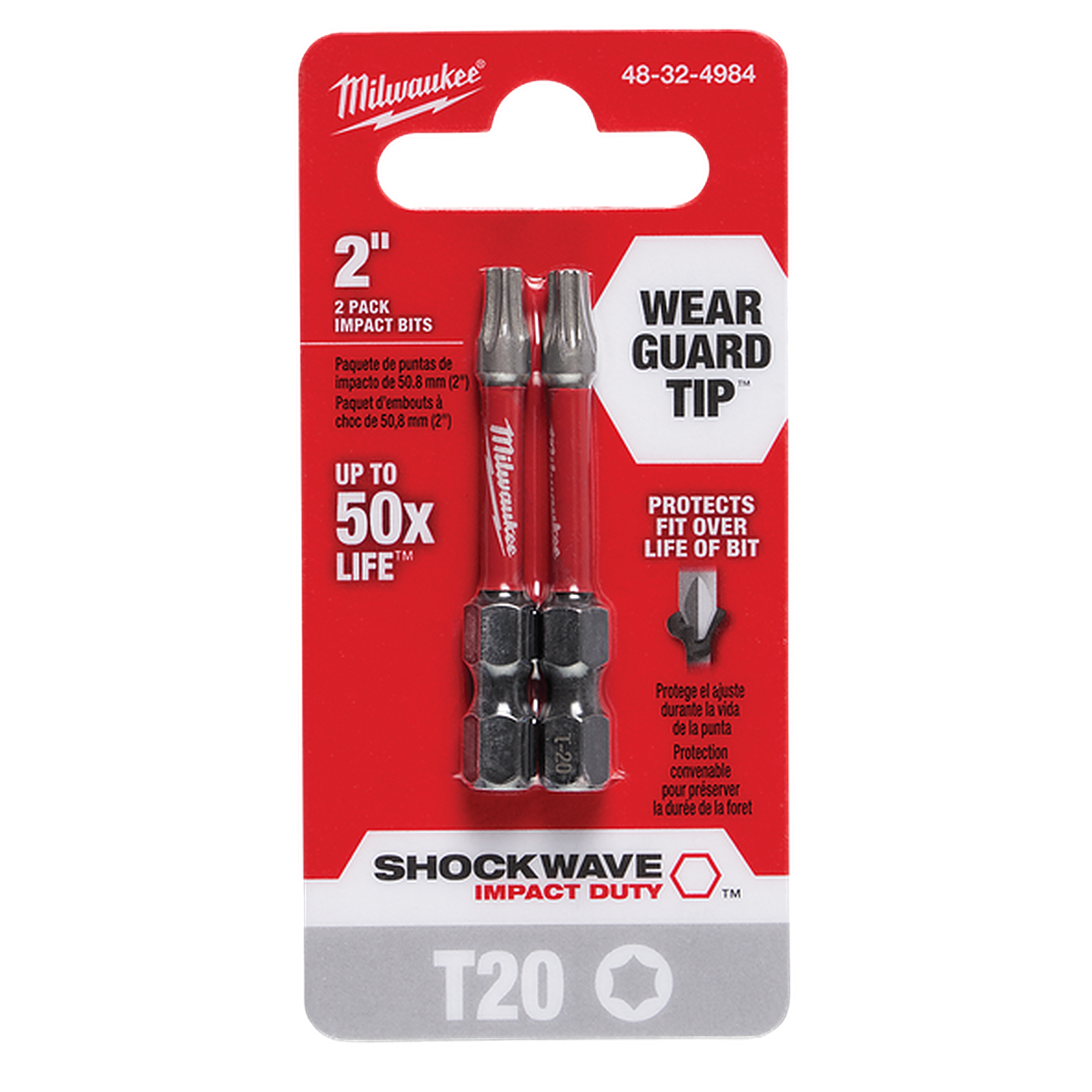 Milwaukee SHOCKWAVE Power Bit Torx T20 50mm (2in) 2Pk