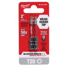 Milwaukee SHOCKWAVE Power Bit Torx T20 50mm (2in) 2Pk