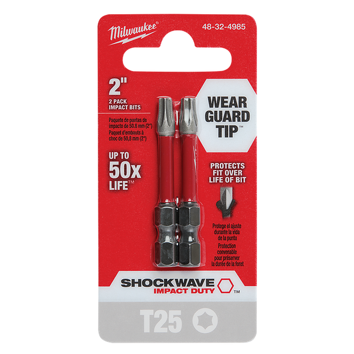 Milwaukee SHOCKWAVE Power Bit Torx T25 50mm (2in) 2Pk