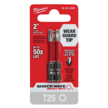 Milwaukee SHOCKWAVE Power Bit Torx T25 50mm (2in) 2Pk