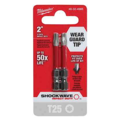 Milwaukee SHOCKWAVE Power Bit Torx T25 50mm (2in) 2Pk
