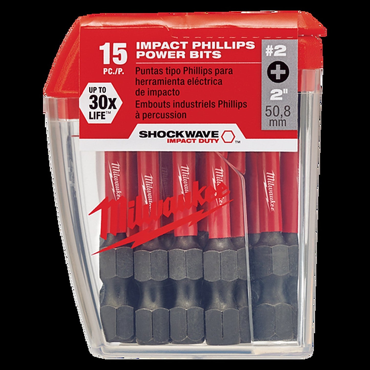 Milwaukee SHOCKWAVE Power Bit Phillips #2 50mm (2in) 15Pk 48325004