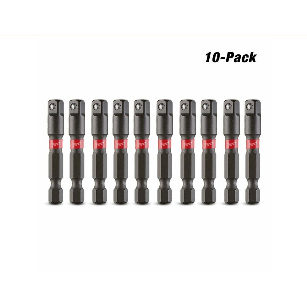 Milwaukee 48325030A 10-Pack SHOCKWAVE™ 1/4" Hex to 1/4" Square Power Bit Socket Adapter