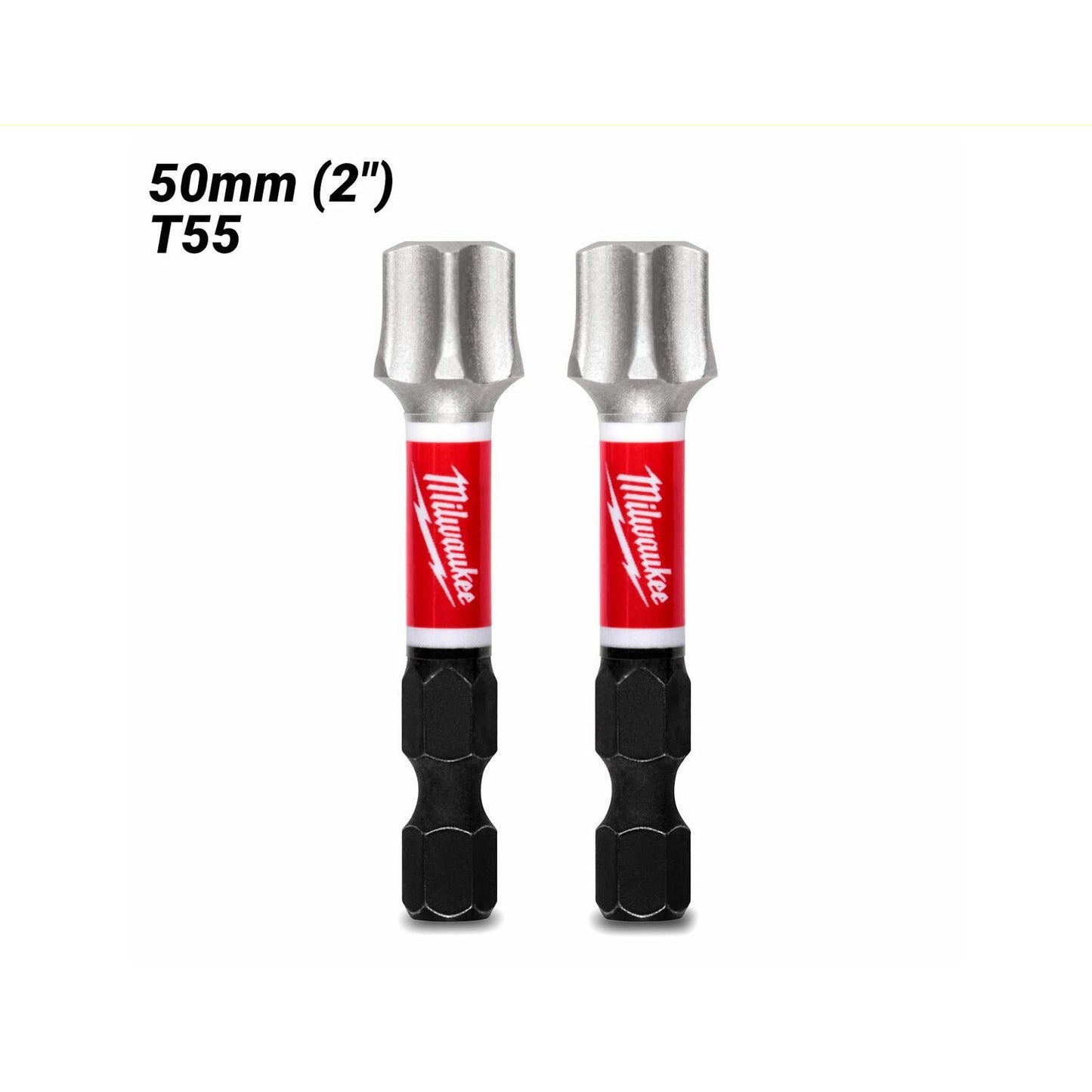 Milwaukee 48326004 2-Pack 50mm (2") SHOCKWAVE T55 Torx Power Bit