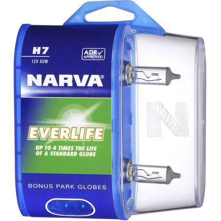 Narva H7 Headlight Bulb 12V 55W Everlife 2 Pce 48329BL2
