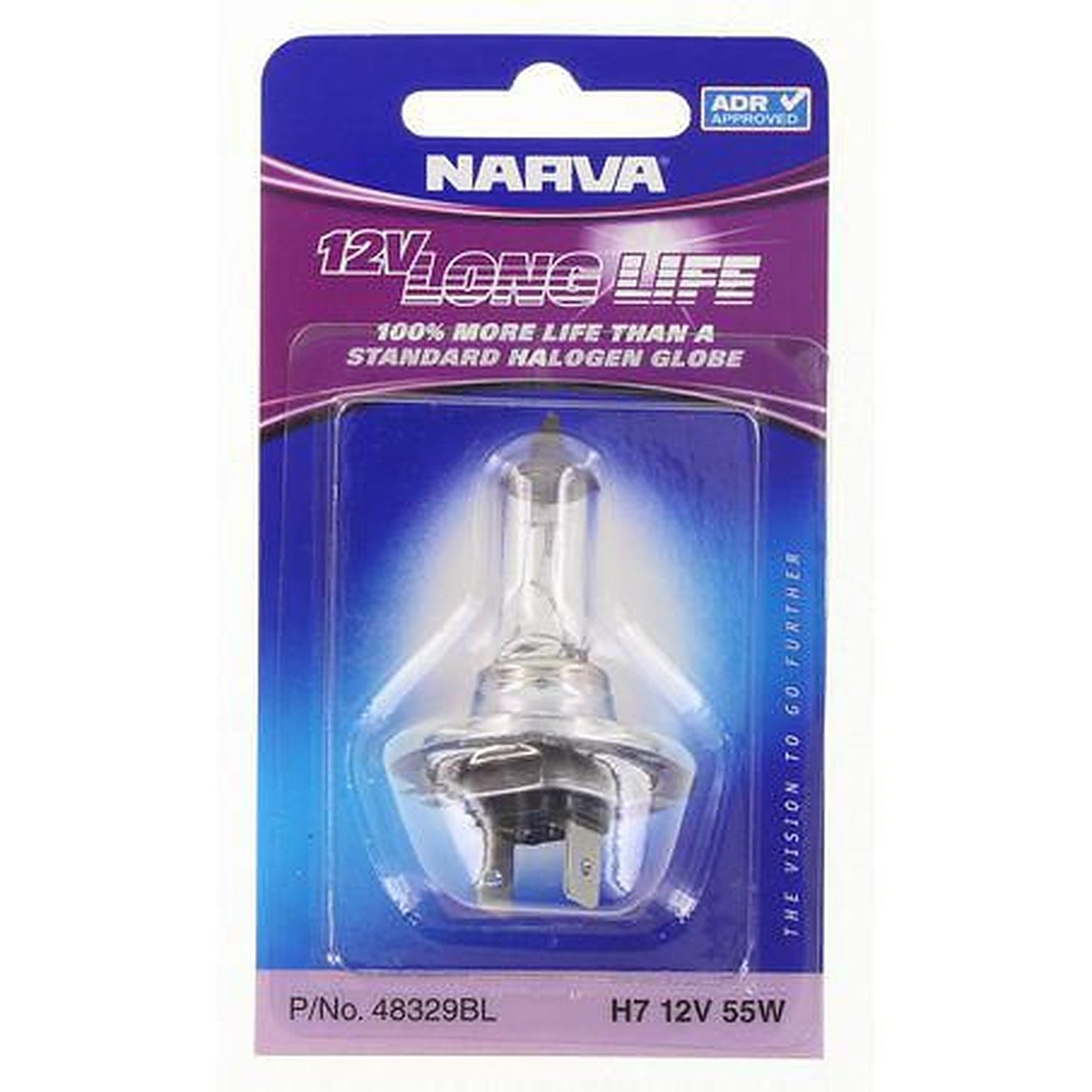 Narva H7 Headlight Bulb Px26D Long Life 12V 55W 48329BL