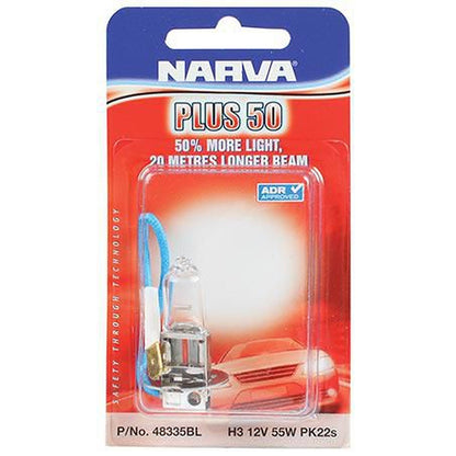 Narva H3 Globe Pk22S Plus 50 12V 55W 48335BL