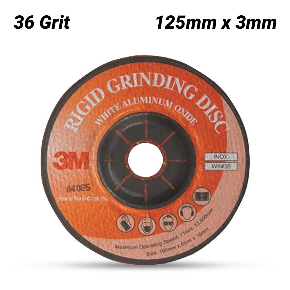 3M XB002005592 125mm x 3mm 36 Grit White Aluminium Flexible Grinding Disc