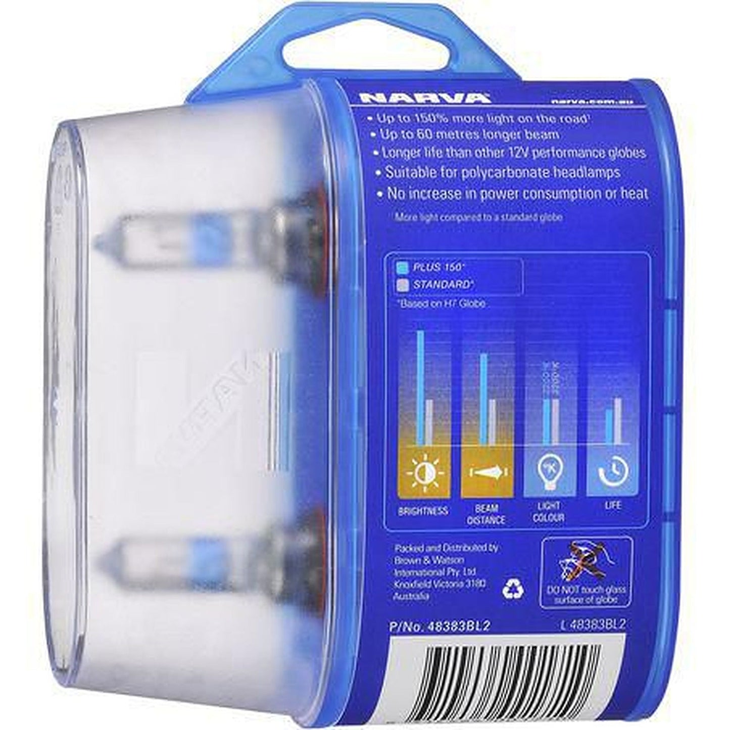 Narva HB3 Globe 12V P20D Plus150 Twin Pack 48383BL2