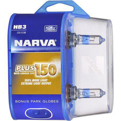 Narva HB3 Globe 12V P20D Plus150 Twin Pack 48383BL2