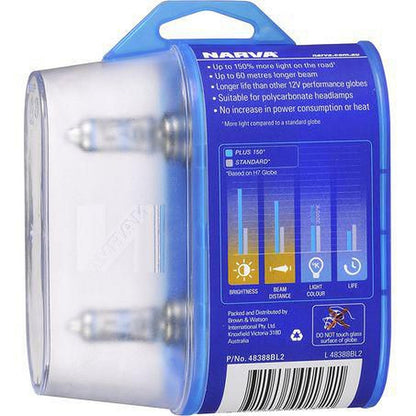 Narva H11 Headlight Bulb 12V Pgj192 Plus150 2 Pce 48388BL2