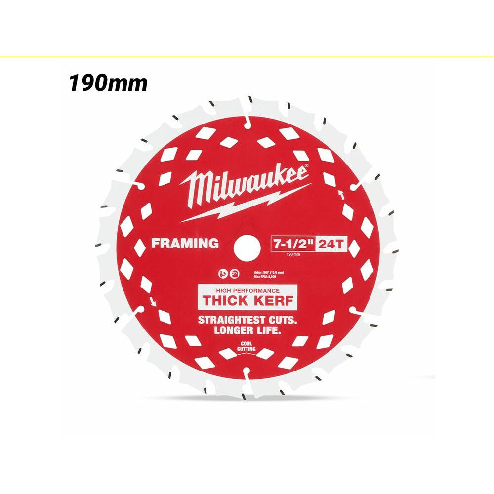 Milwaukee 48400792 190mm (7-1/2") 24T Wood Circular Saw Blade Framing