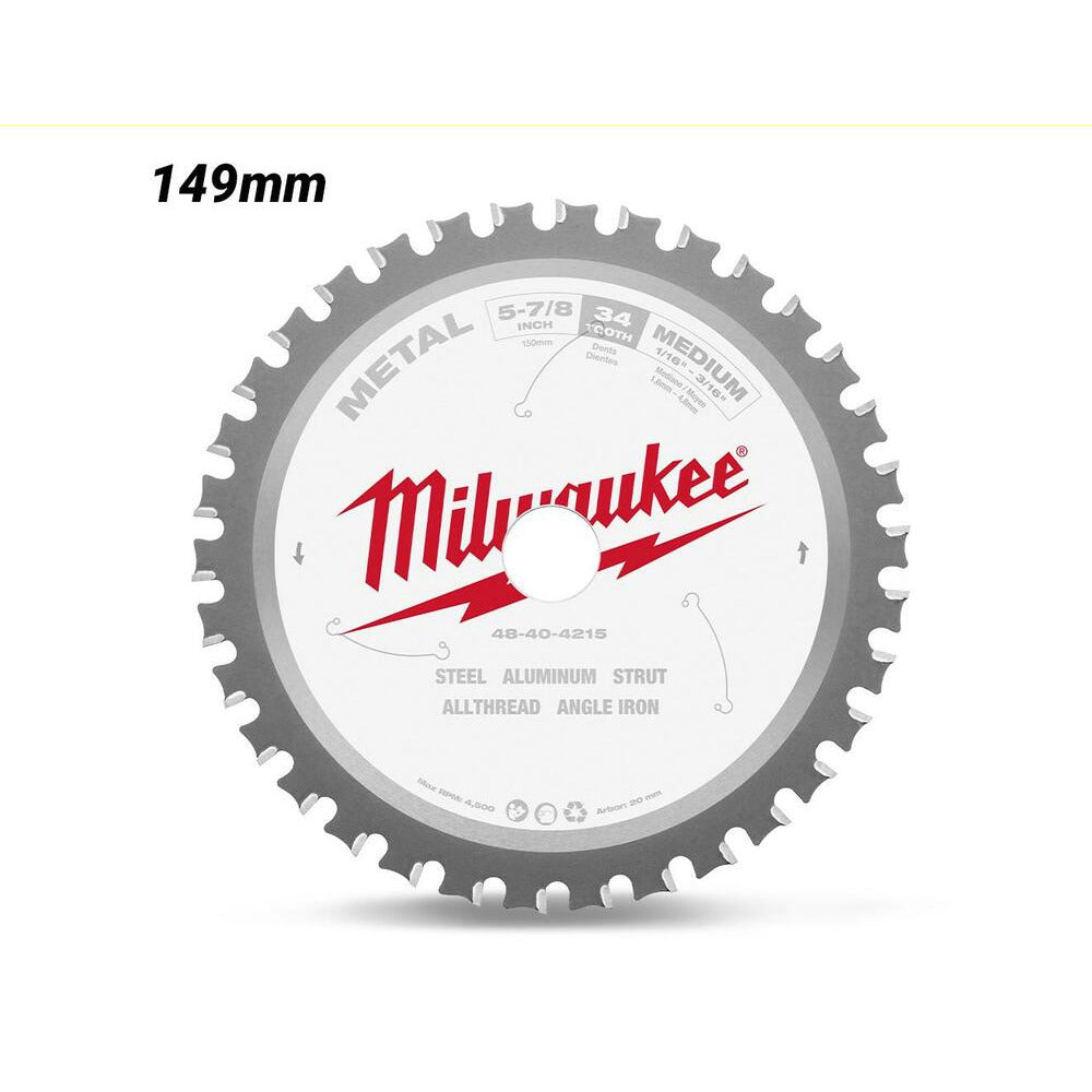 Milwaukee 48404215 149mm (5-7/8”) 34T Metal Circular Saw Blade