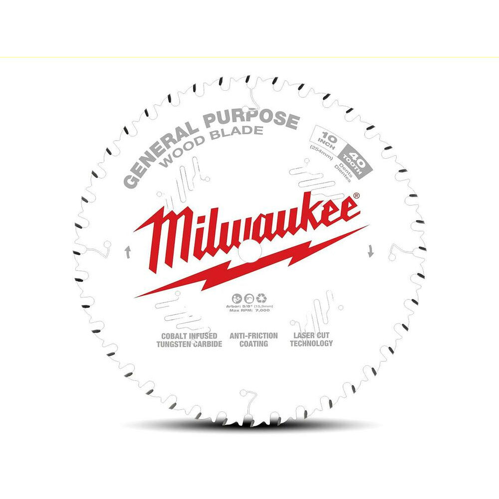 Milwaukee 48408024 254mm (10") 40-Tooth General Purpose Wood Circular Saw Blade