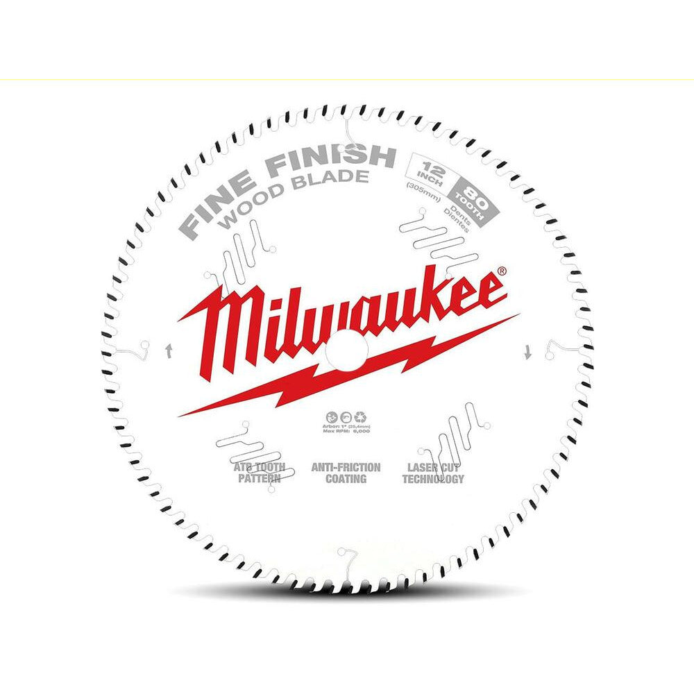 Milwaukee 48408224 305mm (12") 80-Tooth Fine Finish Wood Circular Saw Blade