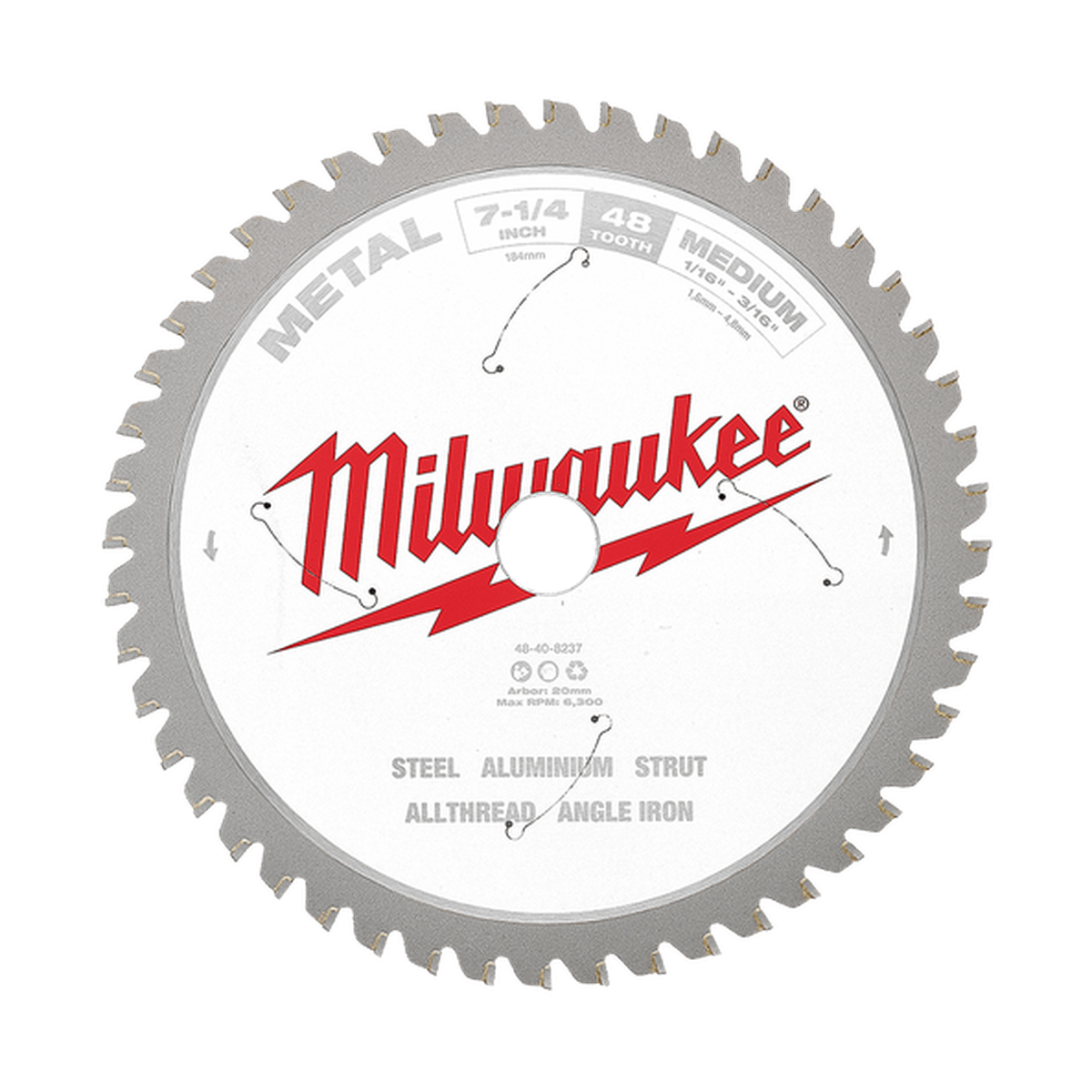 Milwaukee 184mm (7-1/4in) 48T Metal Circular Saw Blade