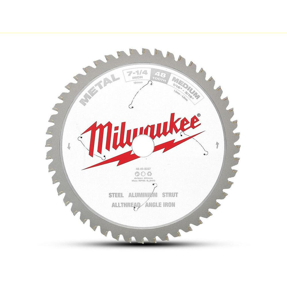 Milwaukee 48408237 184mm (7-1/4") 48T Medium Metal Circular Saw Blade