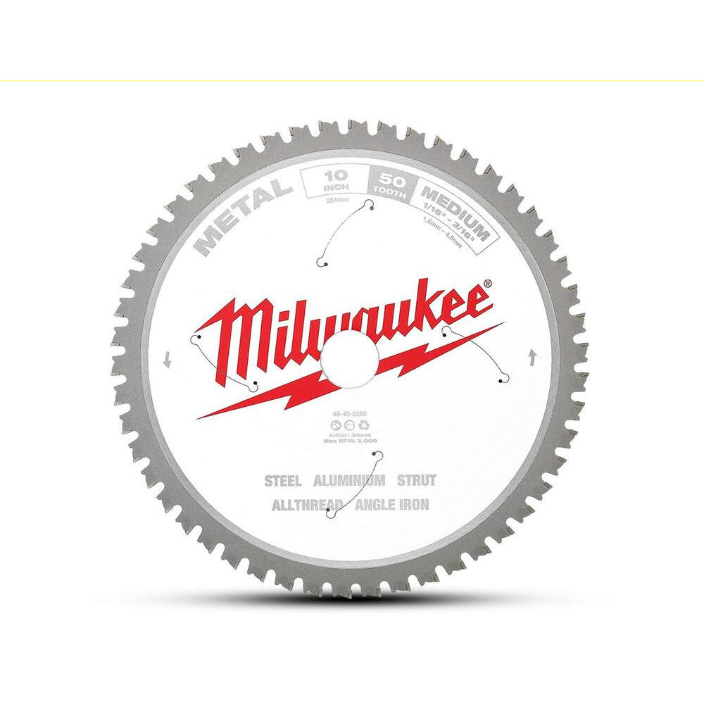 Milwaukee 48408260 254mm (10") 50T Medium Metal Circular Saw Blade