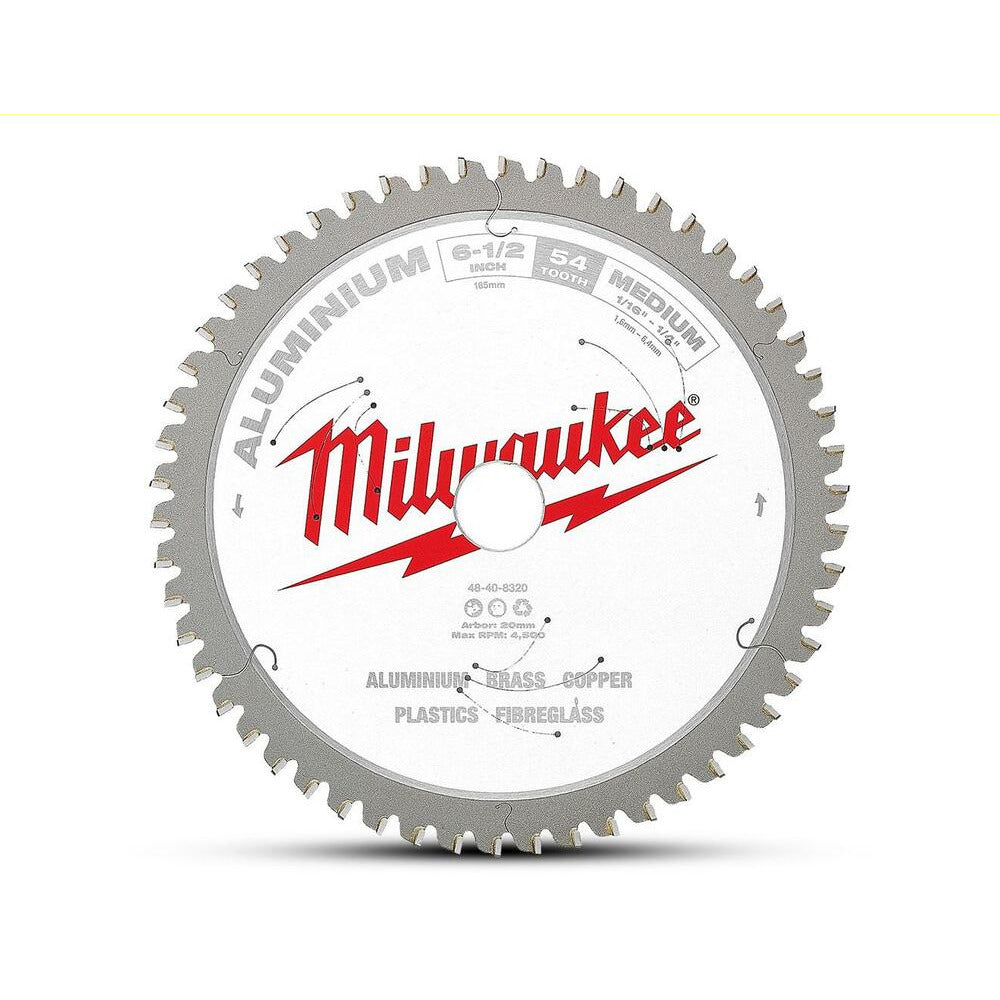 Milwaukee 48408320 165mm (6-1/2") 54T Aluminium Circular Saw Blade